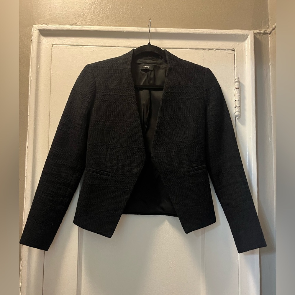 Theory Black Knit Blazer